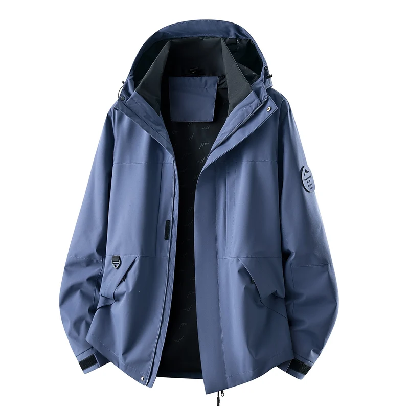 Herren Wasserabweisende Oversize-Outdoorjacke mit Kapuze, atmungsaktivem Softshell & Utility‑Taschen Drune