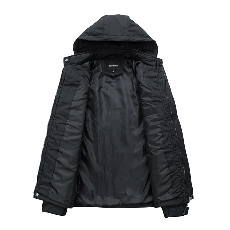 Herren Wasserabweisende Kapuzen‑Übergangsjacke mit Thermofutter, Utility‑Taschen & verstellbaren Manschetten Drune