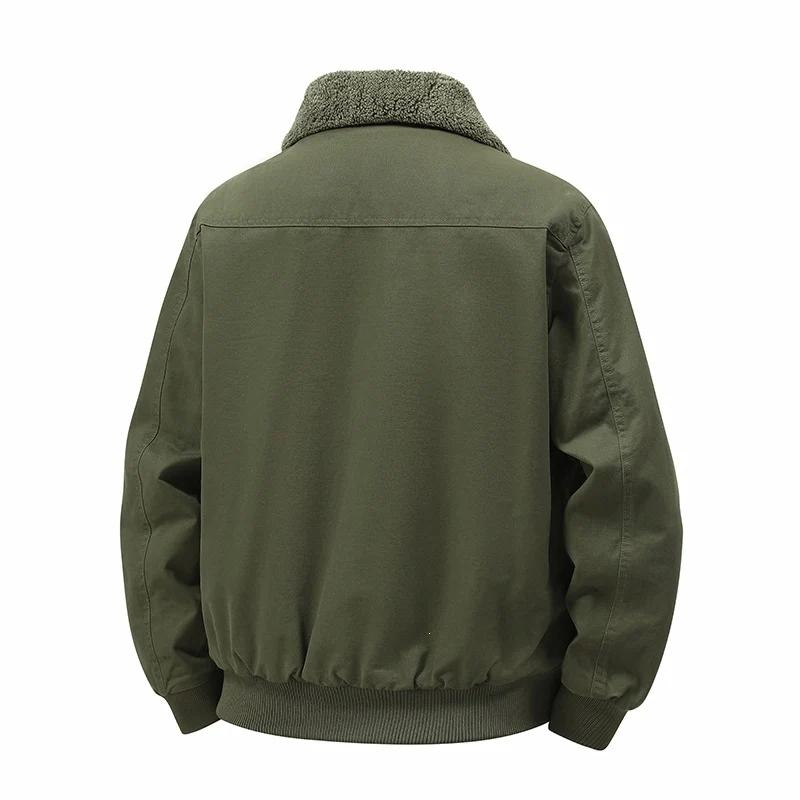 Herren Wärmende Bomberjacke mit Teddyfutter und Utility-Taschen Drune