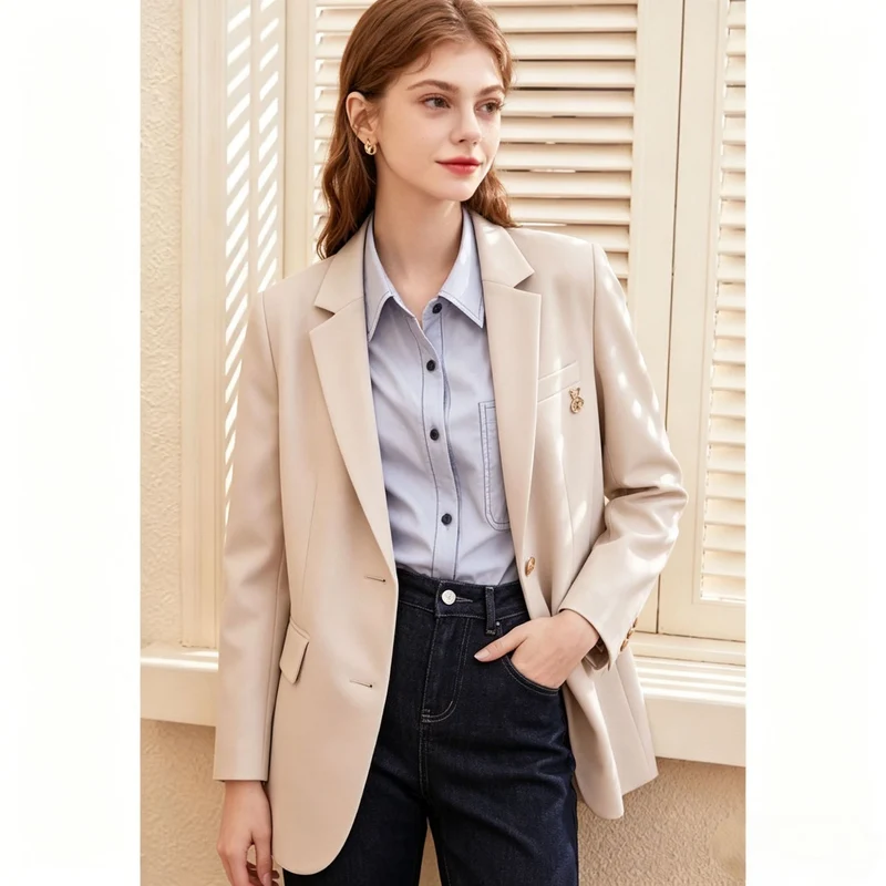 Damen Modischer Blazer im Stil eines Sakko Drune