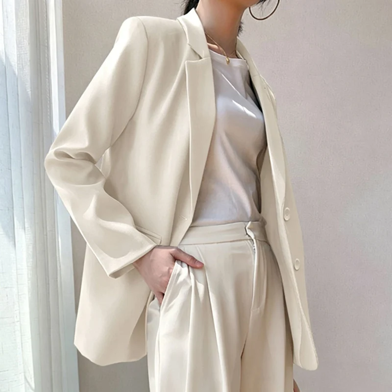 Damen Eleganter und komfortabler Blazer mit Perlendetails Drune