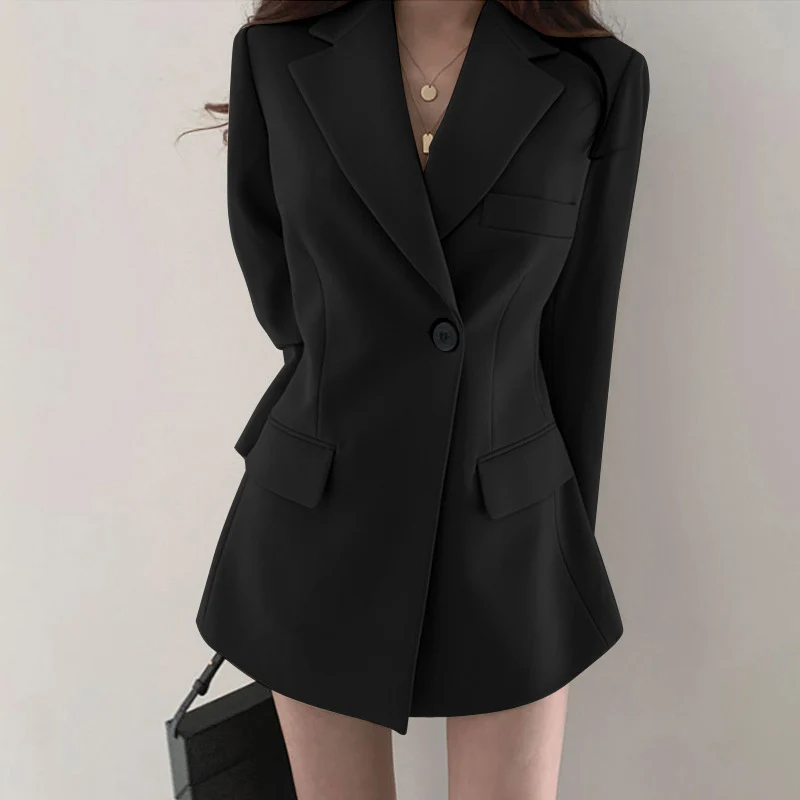 Damen Eleganter Kurzblazer mit Schalkragen Drune