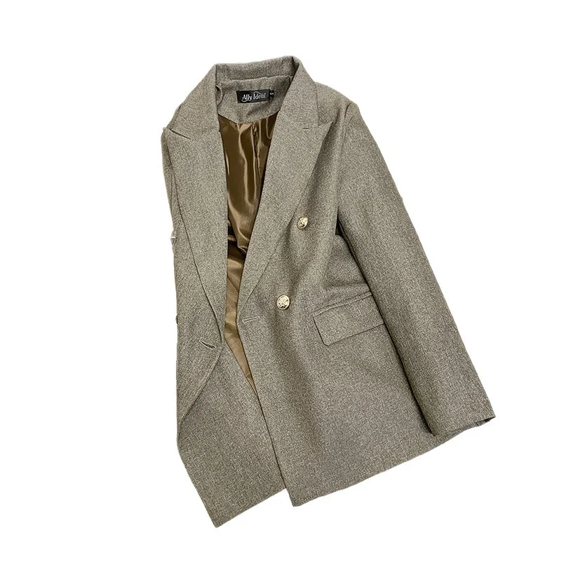 Damen Eleganter Double-Breasted Blazer Drune