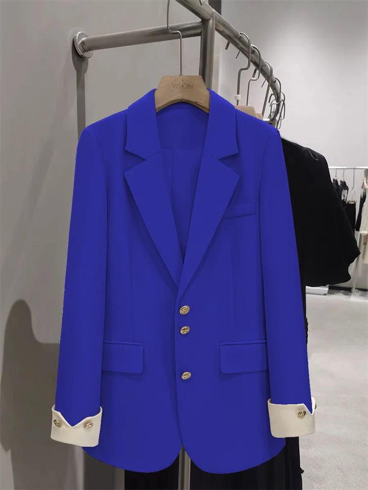 Damen Eleganter Blazer mit goldenen Knopfdetails Drune