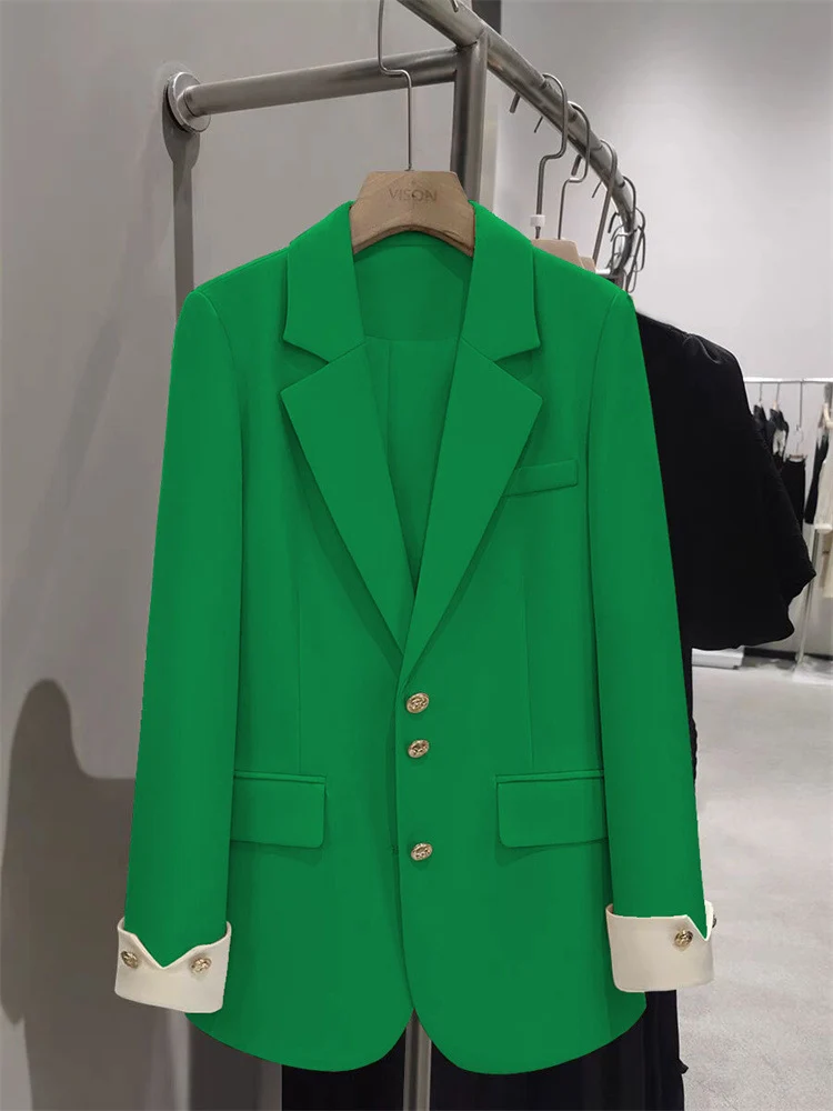Damen Eleganter Blazer mit goldenen Knopfdetails Drune