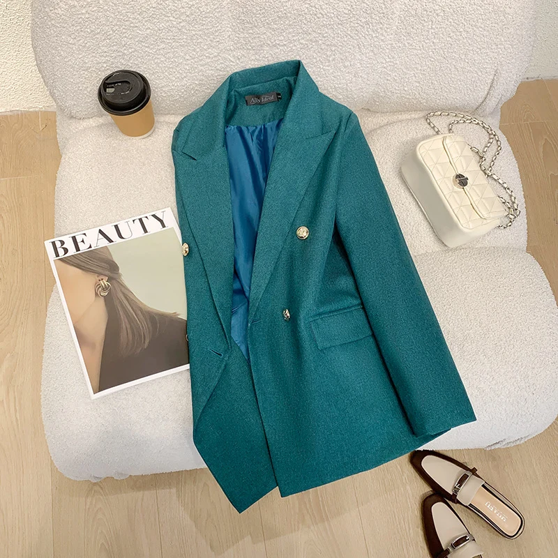 Damen Eleganter Blazer mit doppelter Knopfreihe Drune