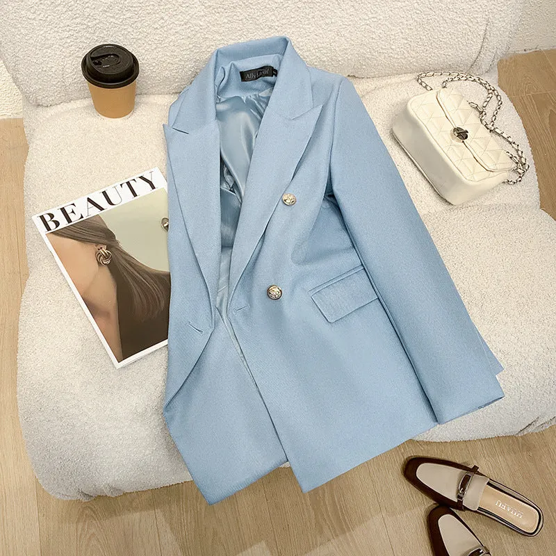 Damen Eleganter Blazer mit doppelter Knopfreihe Drune