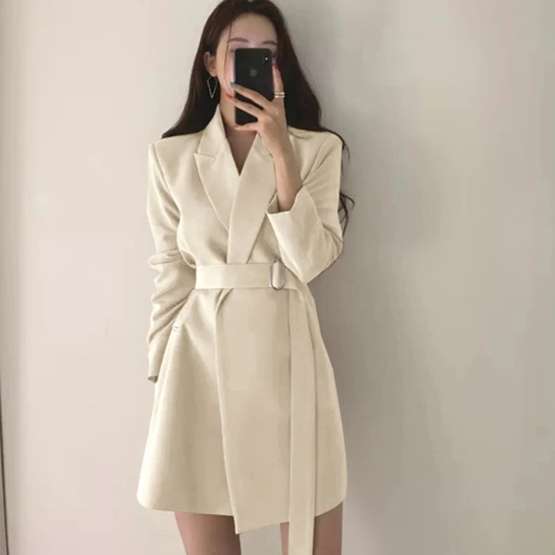 Damen Eleganter Blazer-Kleid Drune