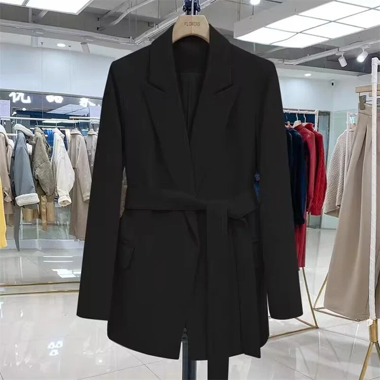 Damen Elegante Wickelblazer mit Gürtel Drune