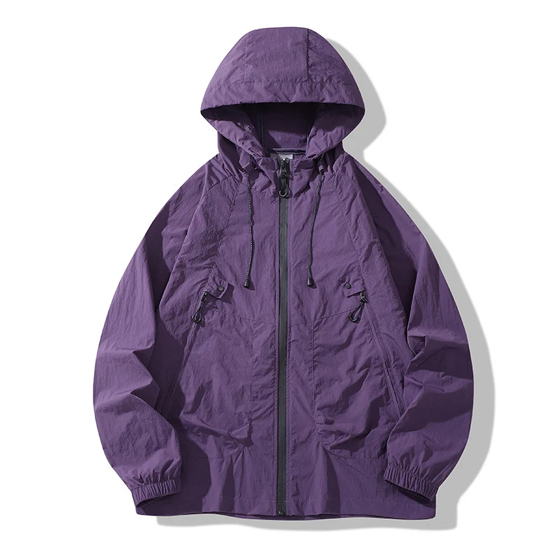 Unisex Leichte Regenjacke mit verstellbarer Kapuze Drune
