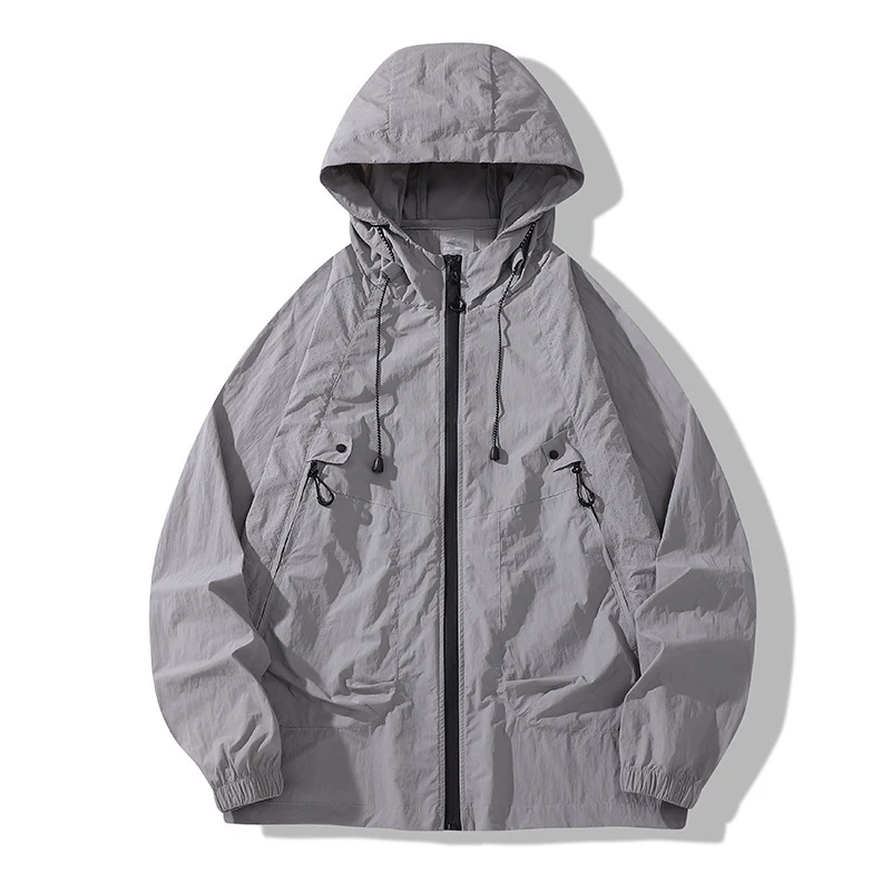 Unisex Leichte Regenjacke mit verstellbarer Kapuze Drune