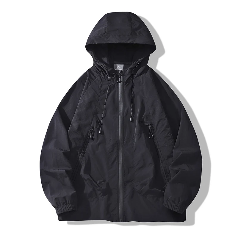 Unisex Leichte Regenjacke mit verstellbarer Kapuze Drune
