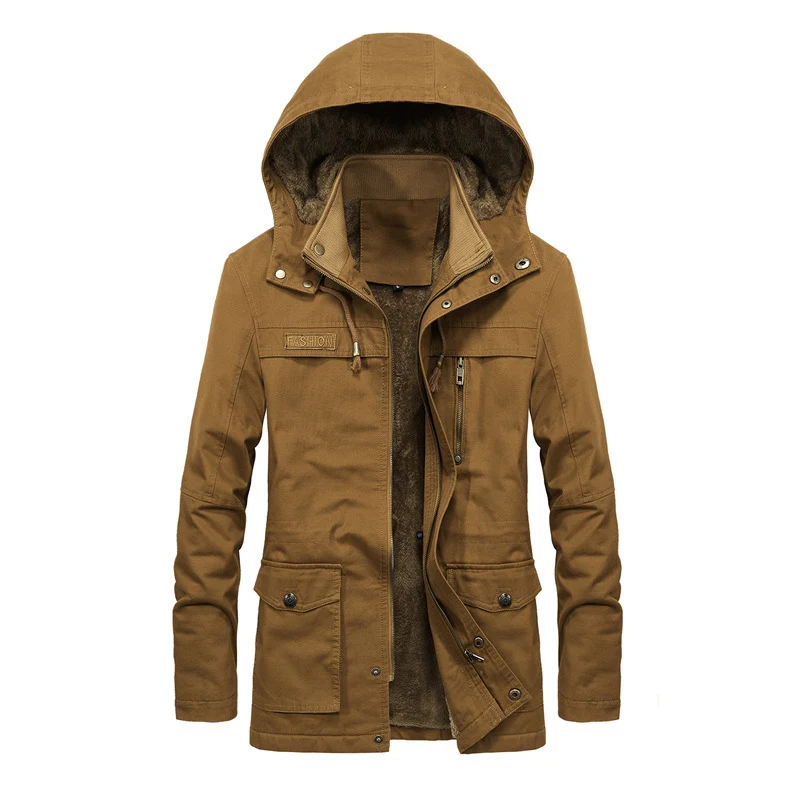 Herren Wetterfeste Outdoor-Jacke mit hohem Kragen Drune