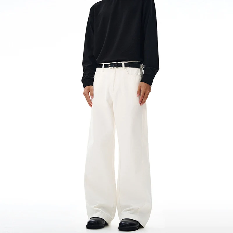 Herren Extraweite Baumwoll-Twill-Hose mit hoher Bundhöhe und extra weitem Bein Drune
