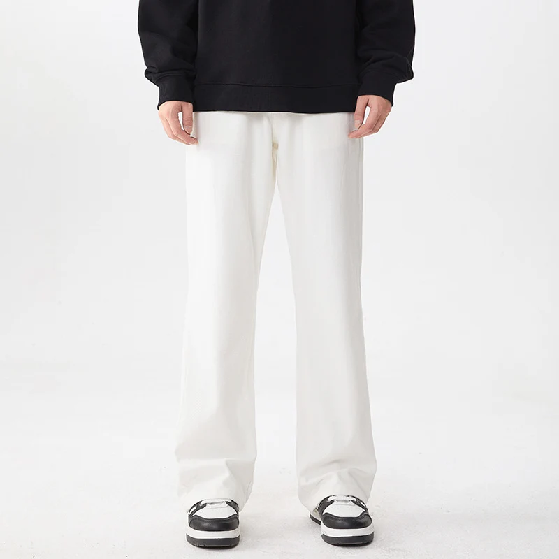 Herren Extraweite Baumwoll‑Mix Loungehose mit tiefem Schritt und seitlichen Eingrifftaschen Drune