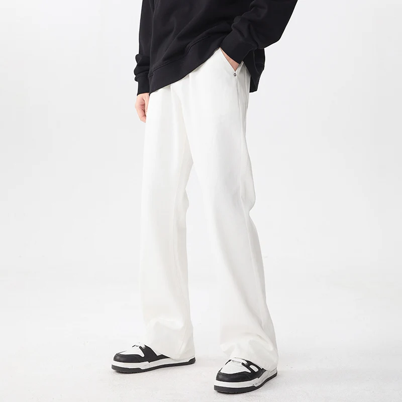 Herren Extraweite Baumwoll‑Mix Loungehose mit tiefem Schritt und seitlichen Eingrifftaschen Drune