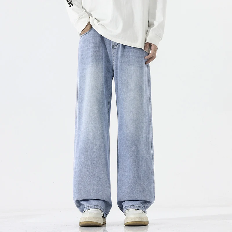 Herren Extraweite Baggy-Jeans mit extra langer Saumkante und dezenter Repair-Optik Drune
