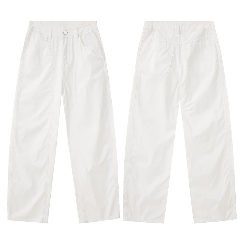 Herren Extraweite Baggy-Hose aus leichtem Baumwoll-Twill mit Tunnelzugsaum und Teilungsnähten Drune