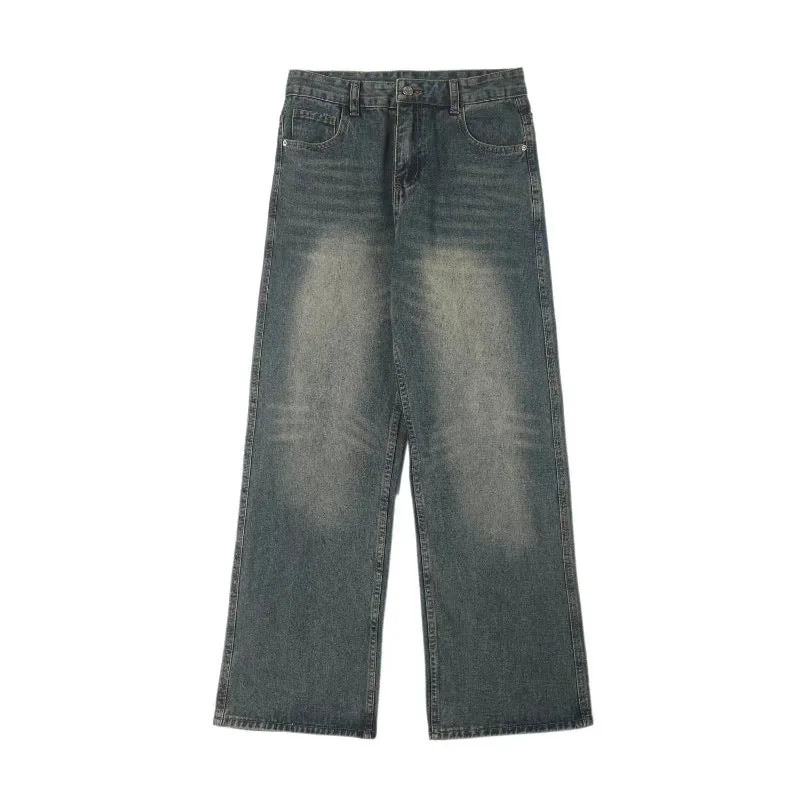 Herren Extraweit geschnittene Vintage-Denim-Jeans im bodenlangen Baggy-Schnitt Drune