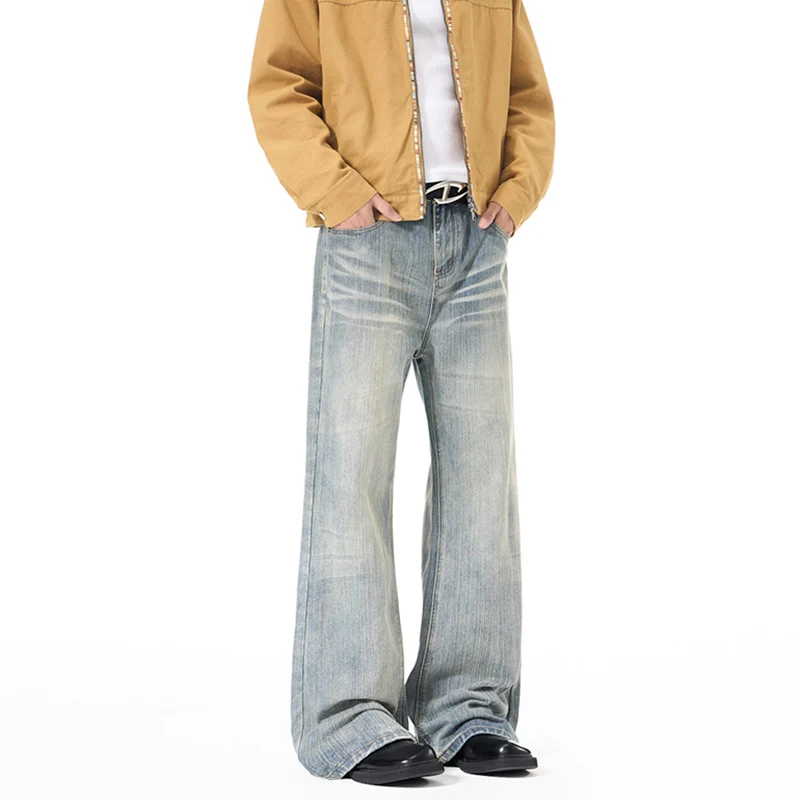 Herren Extraweit geschnittene Vintage-Baggy-Jeans mit tiefem Schritt und ausladendem Saum Drune