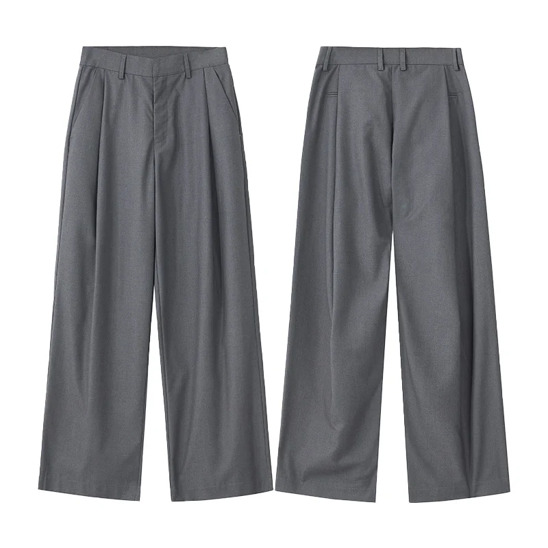 Herren Elegante Palazzo-Hose aus fließendem Twill mit extra weitem Bein Drune
