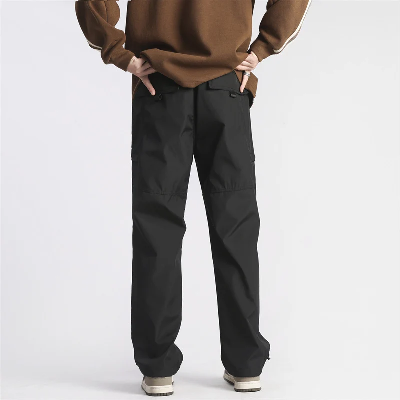 Herren Cargo-Twill-Hose mit elastischem Bund, Reißverschlusstaschen und Kordelzug Drune