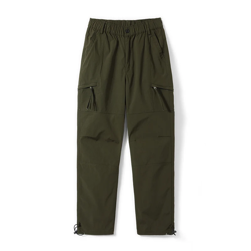Herren Cargo-Twill-Hose mit elastischem Bund, Reißverschlusstaschen und Kordelzug Drune