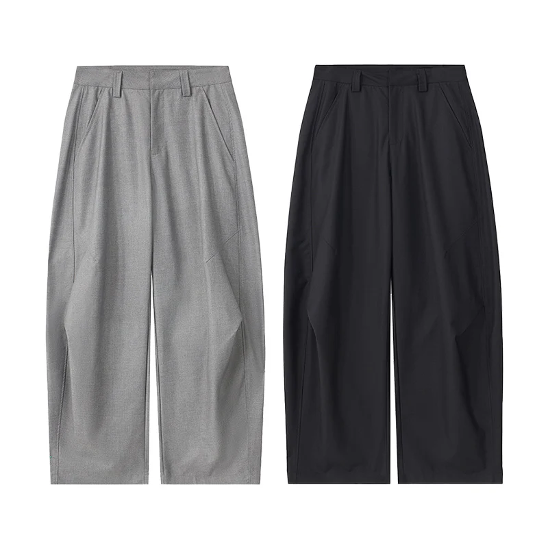 Herren Bodentiefe Oversize-Twillhose mit extra weitem Bein und cleanem Minimaldesign Drune
