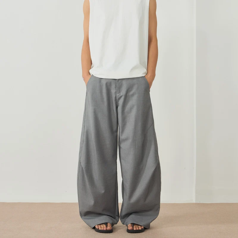 Herren Bodentiefe Oversize-Twillhose mit extra weitem Bein und cleanem Minimaldesign Drune