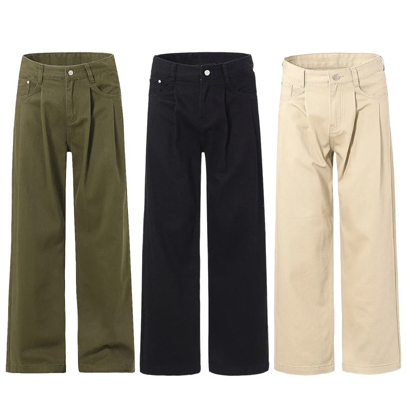 Herren Baggy-Twill-Hose mit tiefem Schritt und fließender Oversize-Silhouette Drune