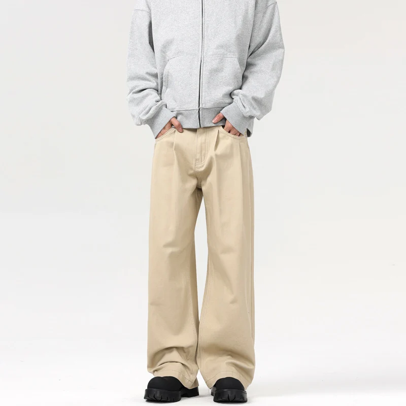 Herren Baggy-Twill-Hose mit tiefem Schritt und fließender Oversize-Silhouette Drune
