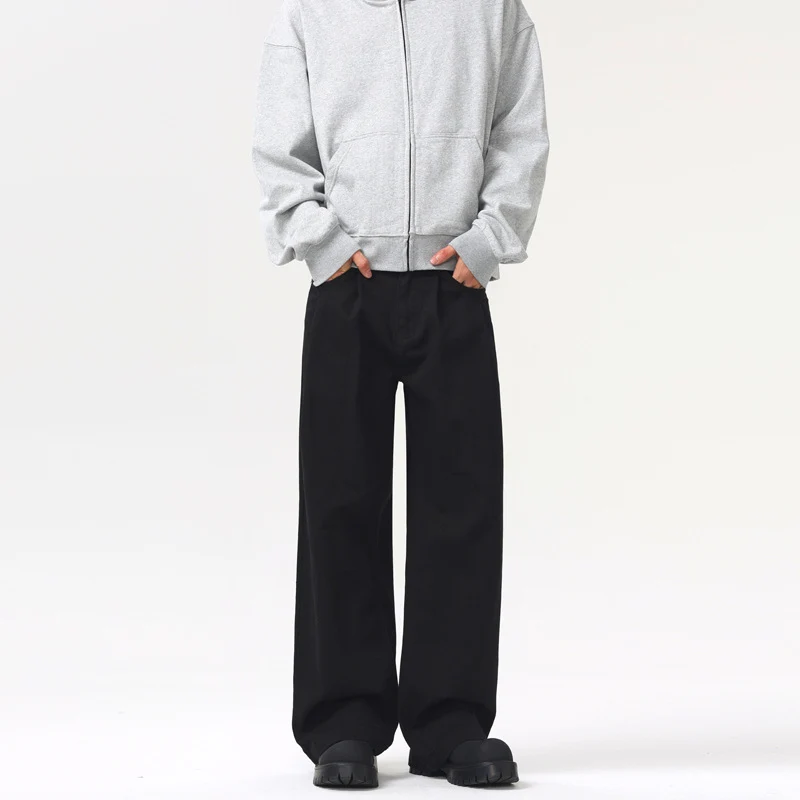 Herren Baggy-Twill-Hose mit tiefem Schritt und fließender Oversize-Silhouette Drune