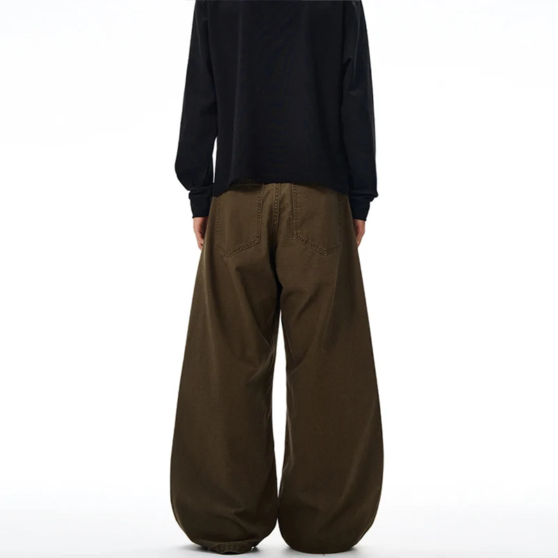 Herren Baggy-Palazzo-Hose aus schwerem Baumwoll-Canvas mit verstärkten Knieeinsätzen Drune