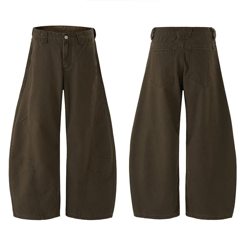 Herren Baggy-Palazzo-Hose aus schwerem Baumwoll-Canvas mit verstärkten Knieeinsätzen Drune