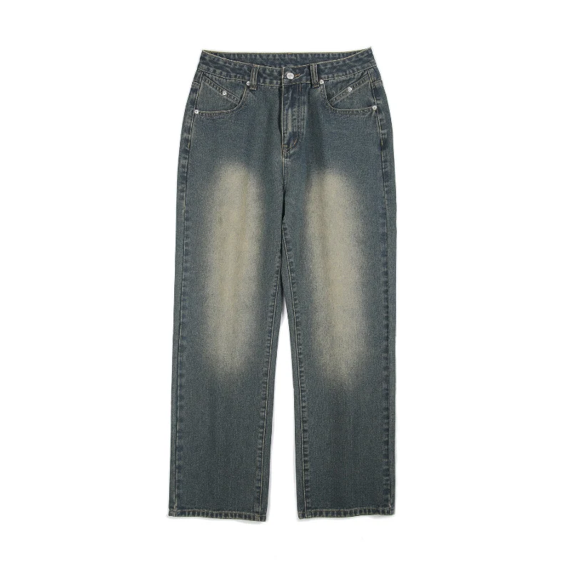 Herren Baggy-Jeans im Vintage-Stonewash mit weitem geradem Bein Drune