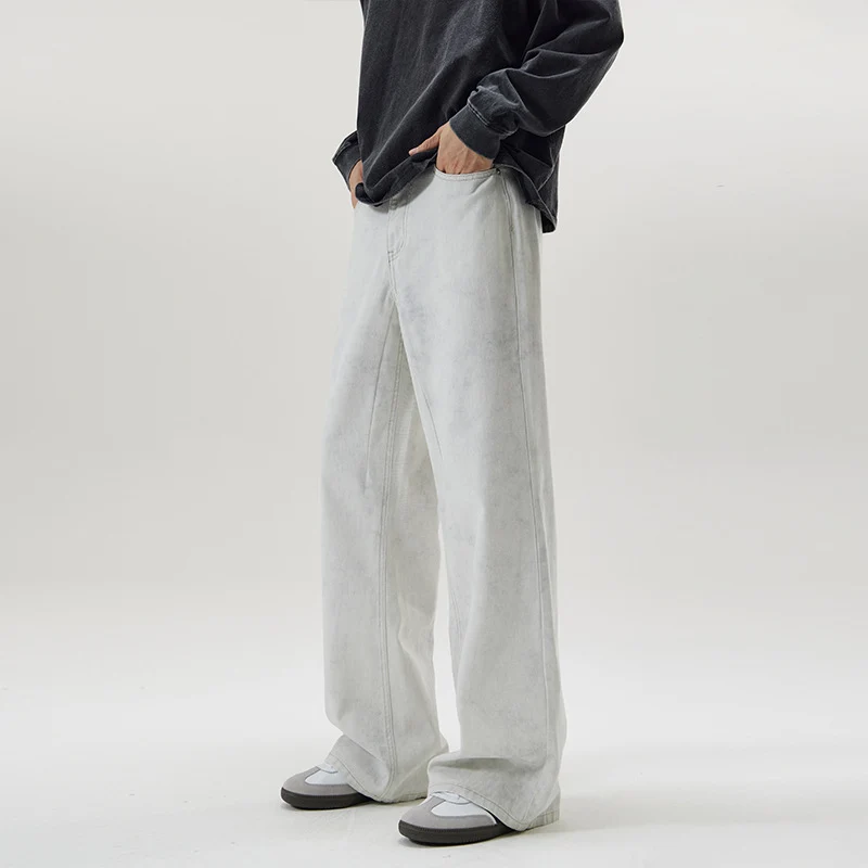 Herren Baggy-Jeans im Culotte-inspirierten Schnitt aus stonewashed Denim Drune