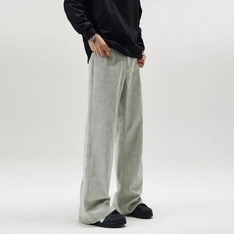 Herren Baggy-Jeans im Culotte-inspirierten Schnitt aus stonewashed Denim Drune
