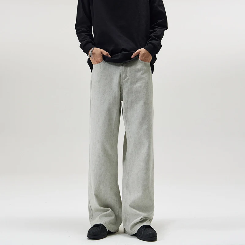 Herren Baggy-Jeans im Culotte-inspirierten Schnitt aus stonewashed Denim Drune