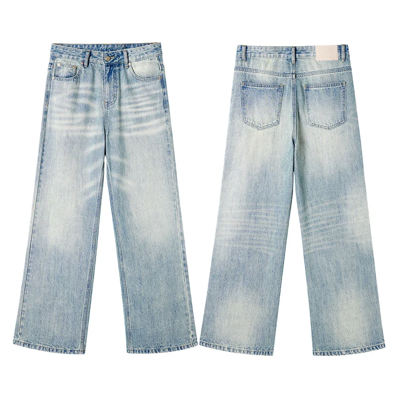 Herren Baggy-Denim-Palazzohose im washed‑Lightlook mit extra weitem Bein Drune