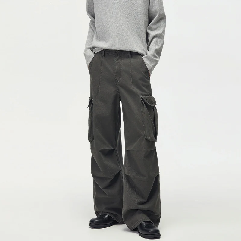 Herren Baggy-Cargohose mit extra weitem Bein, tiefem Schritt und großen Klappentaschen Drune