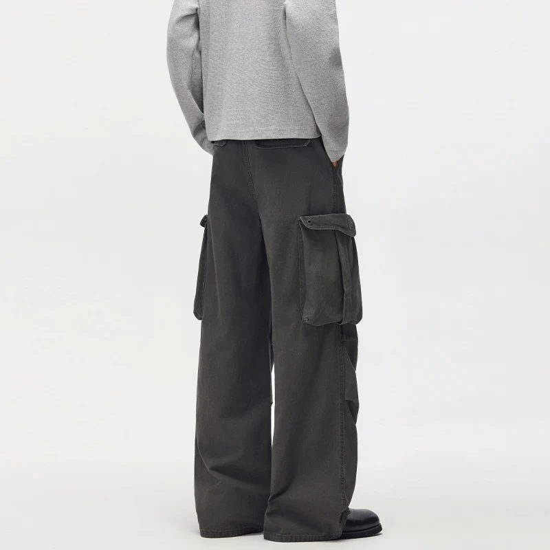 Herren Baggy-Cargohose mit extra weitem Bein, tiefem Schritt und großen Klappentaschen Drune