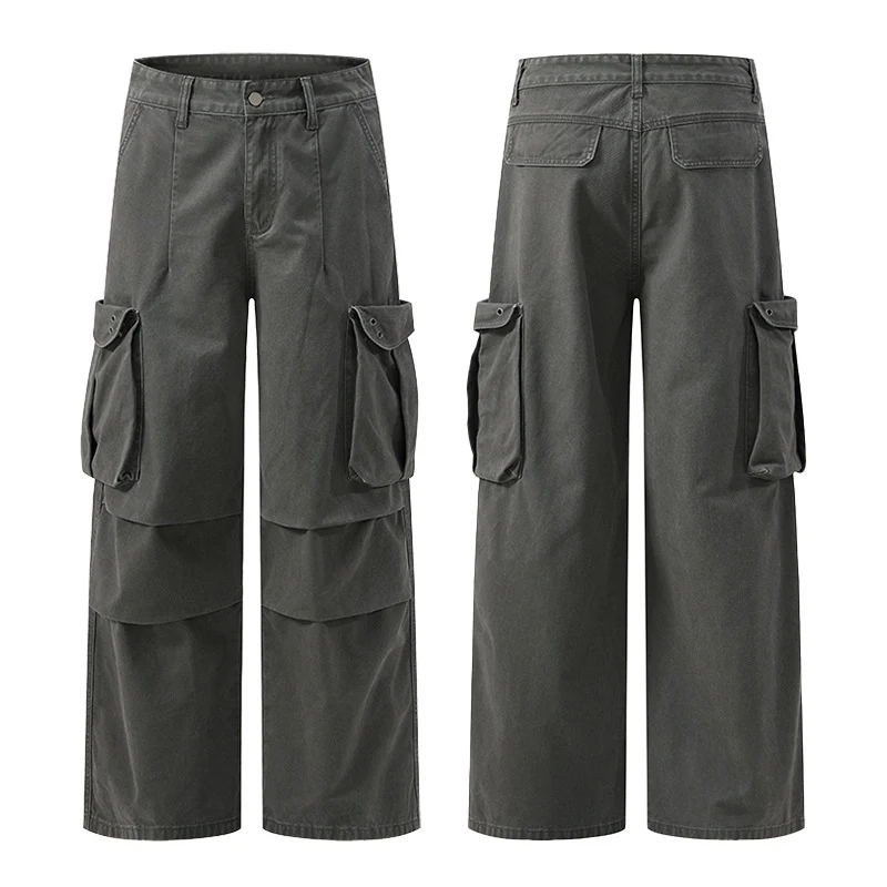 Herren Baggy-Cargohose mit extra weitem Bein, tiefem Schritt und großen Klappentaschen Drune