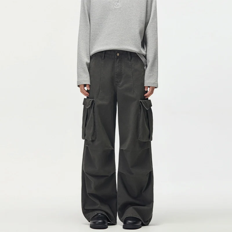 Herren Baggy-Cargohose mit extra weitem Bein, tiefem Schritt und großen Klappentaschen Drune