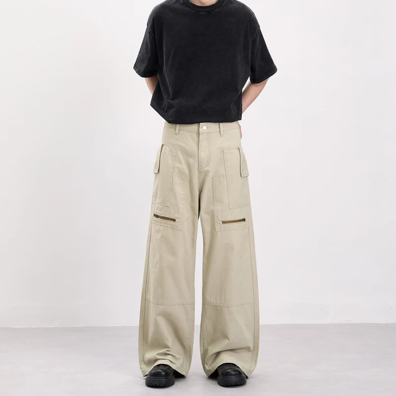 Herren Baggy-Cargohose im Workwear-Stil mit großen aufgesetzten Taschen und Zipper-Details Drune