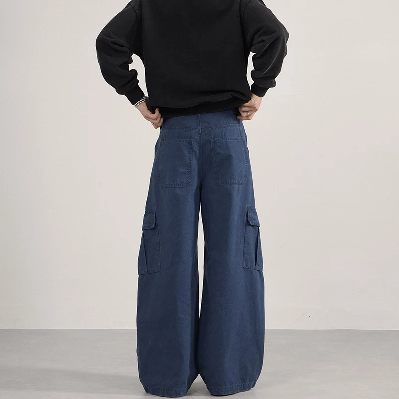 Herren Baggy-Cargohose im Utility-Stil mit tiefem Bund und extra weitem Bein Drune