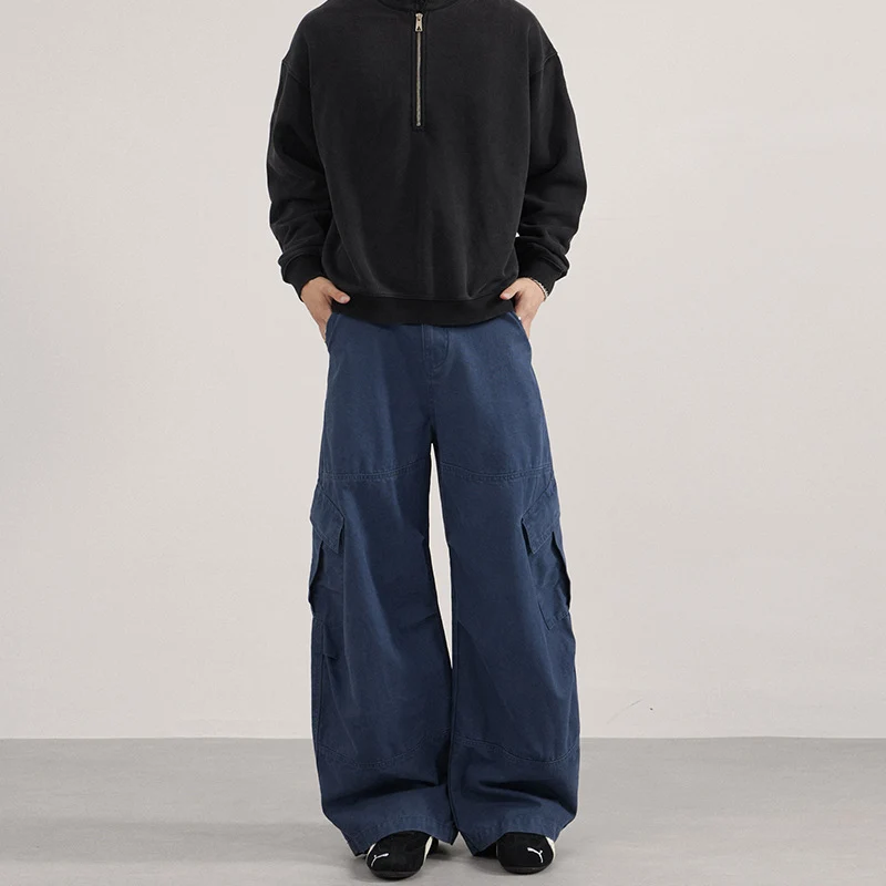 Herren Baggy-Cargohose im Utility-Stil mit tiefem Bund und extra weitem Bein Drune