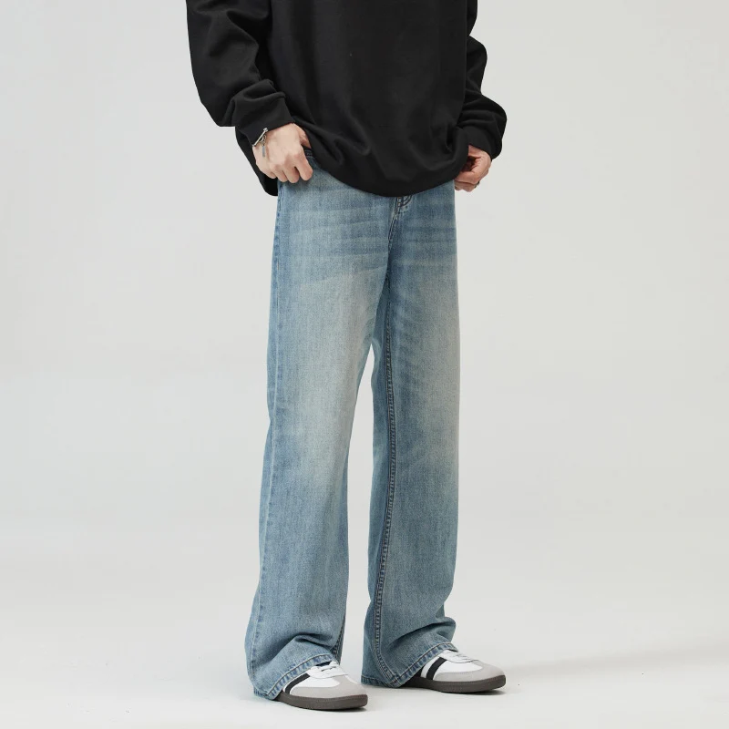 Herren Ausgestellte Vintage-Jeans mit weitem Bein, tiefem Bund und extra langer Länge Drune