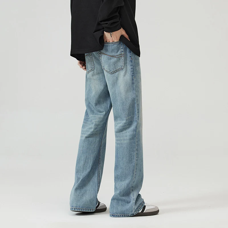 Herren Ausgestellte Vintage-Jeans mit weitem Bein, tiefem Bund und extra langer Länge Drune