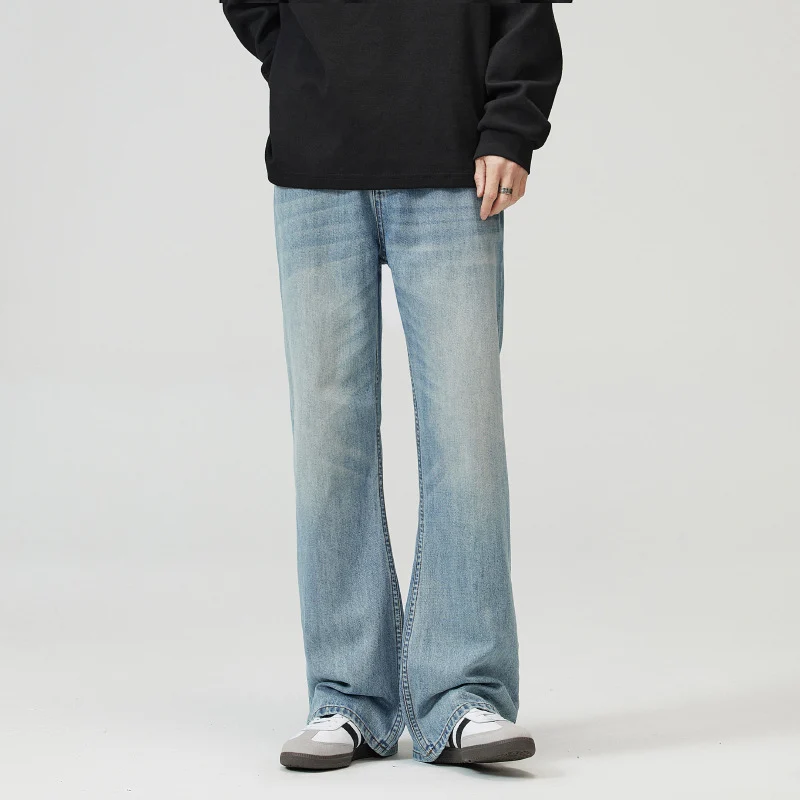 Herren Ausgestellte Vintage-Jeans mit weitem Bein, tiefem Bund und extra langer Länge Drune