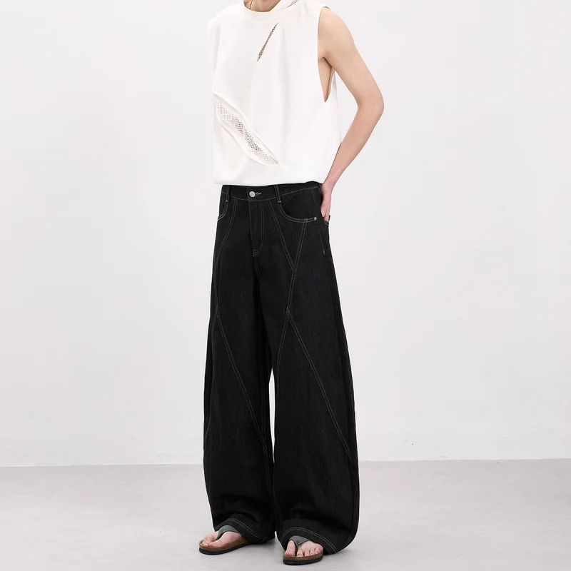 Herren Ärmelloses Oversize-Tanktop mit Mesh‑Einsätzen und asymmetrischem Schnitt Drune
